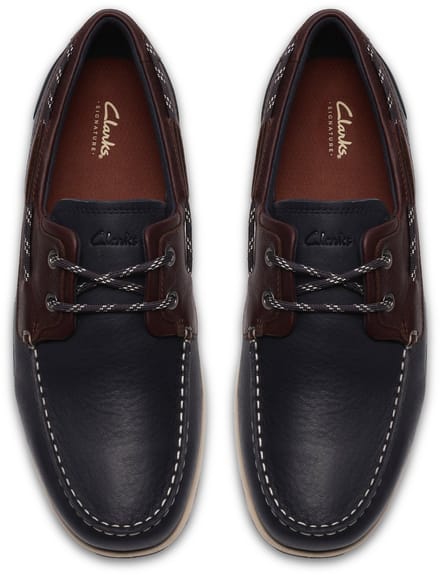 CLARKS Orson Sail Heren Veterschoenen - Navy Combi