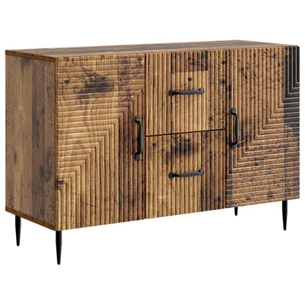 vidaXL - Dressoir - met - lade - Oud - hout - 89 - x - 34,5 - x - 60 - cm - Bewerkt - hout