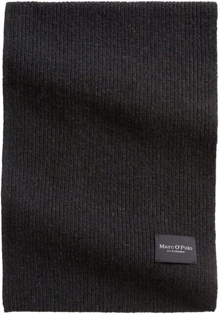 Marc O'Polo sjaal Knitted Scarf Dark Grey Melange donkergrijs