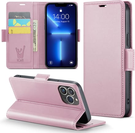 Hoesje geschikt voor iPhone 13 Pro - HyperCase Book Cover Kunstleer Rose