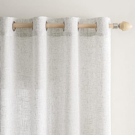 Dailygoods - Set van 2 Semi-Transparante Linnen Gordijnen met Lussen