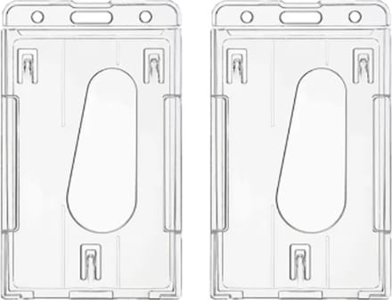 I-deLuxe Plastic kaarthouder pashouder – bevestiging op korte zijde – verticaal - hard plastic - transparant 2 stuks