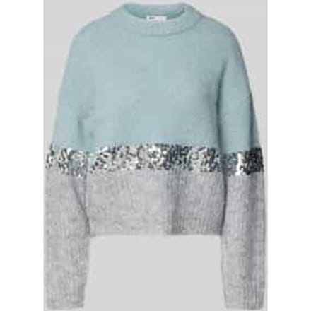 Only Maine Trui - Dames Sweater - Arona Sliver Sequins/Light Grey Mel