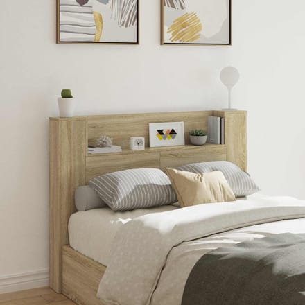 vidaXL - Hoofdeinde - Kast - met - LED - Sonoma - Eiken - Bewerkt - hout