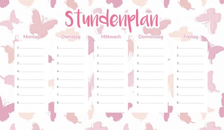 Wallvy Delicate Roze Vlinders - Magnetisch Lesplan - 45x26cm - Personaliseerbaar