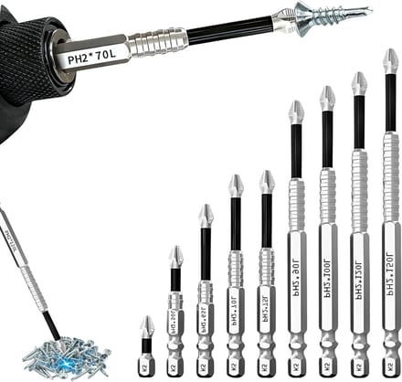 9-delige Schroevendraaier Bit Set met Sterke Magnetische Bits, Duurzaam en Antislip, Geschikt voor Diverse Klussen