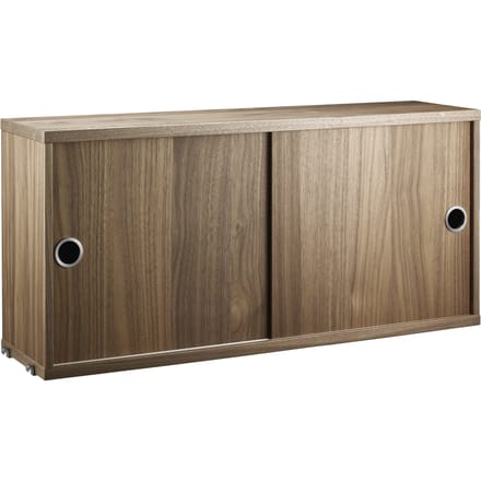 String Furniture - Kast met schuifdeuren - Notenhout - Diepte 20 cm - bruin