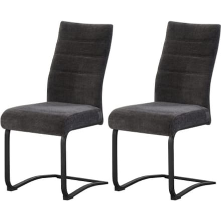 Furnilux Leni stoel set van 2 in antraciet moderne design fauteuils