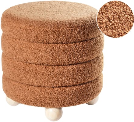 CHILLY - Poef - Goudbruin - Bouclé