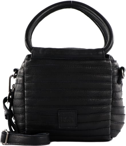 FREDsBRUDER Leren Handtas Schoudertas Cube Black Zwart