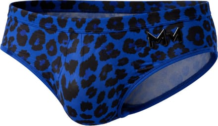 MODUS VIVENDI Leopard Mesh Brief Blue - MAAT M - Heren Ondergoed - Slip voor Man - Mannen Brief