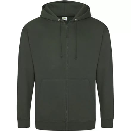Vegan Hoodie met ritssluiting en capuchon Forest Green - M