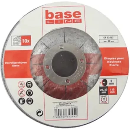 Baseline Doorslijpschijf - Steen - 115mm - 10 Stuks