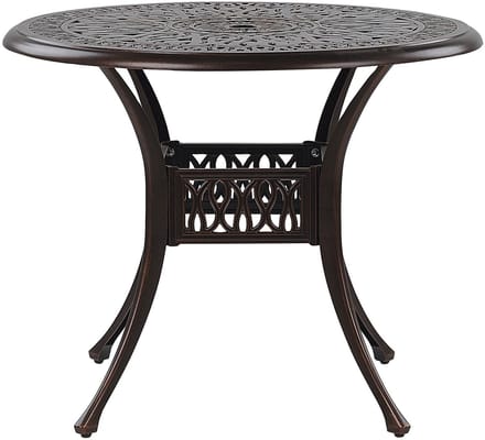 ANCONA - Tuintafel - Donkerbruin - 90 x 90 cm - Aluminium
