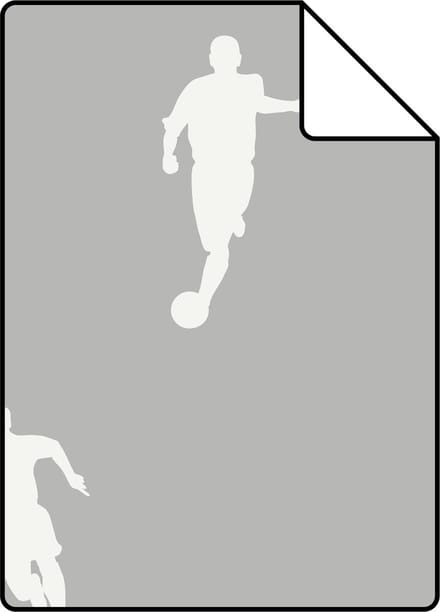 Proefstaal ESTAhome behang voetbalspelers grijs - 26.5 x 21 cm - 128801-S