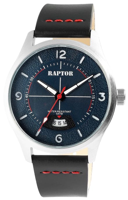 Raptor herenhorloge echt leer Falkor, datumaanduiding