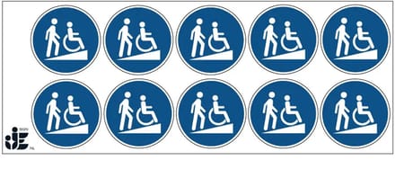 Toegankelijk via hellende oprit sticker | 5 cm - 10 stuks per vel