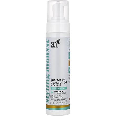 Mousse Coiffante Romarin & Huile de Ricin, Tous Types de Cheveux, 236 ml(8 fl oz) white