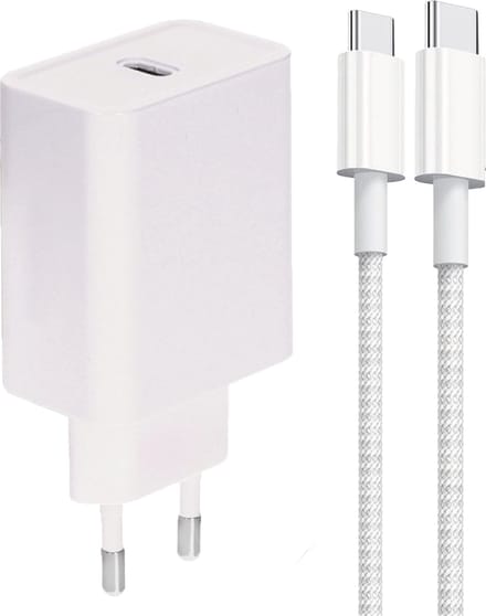 30w GaN usb C Adapter met usb C naar usb C Kabel - 1 Meter - Snellader 30 Watt