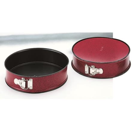Moule démontable - VENUS - 26 cm - Acier anti-adhérent - Rouge moucheté noir - Hauteur 6.5 cm noir