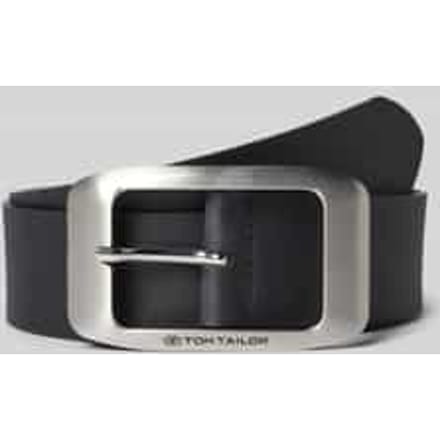 Tom Tailor - TTAMY leren riem met vierkante gesp - Maat 75 - black uni