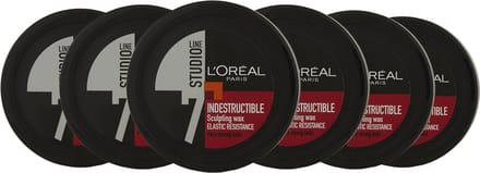 L'Oréal Paris Studio Line Indestructible - Gel Sculpting Wax Extra Sterke Fixatie - 6 x 75ml - Voordeelverpakking