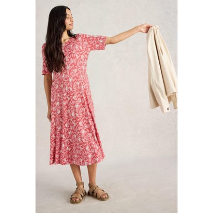 White Stuff Madeline Dress Pink Multi Taglia: 6 REGULAR | Abiti Midi Outlet | Donna | Rosa