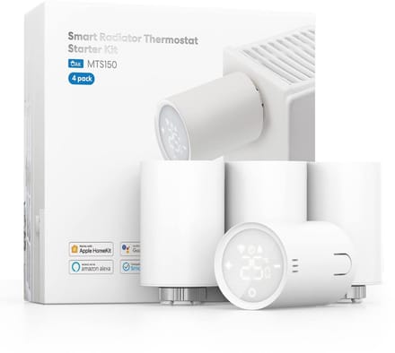 Slimme Wifi Verwarmingsthermostaat voor HomeKit - Compatibel met Siri, Alexa & Google - 4 Stuks - Wit