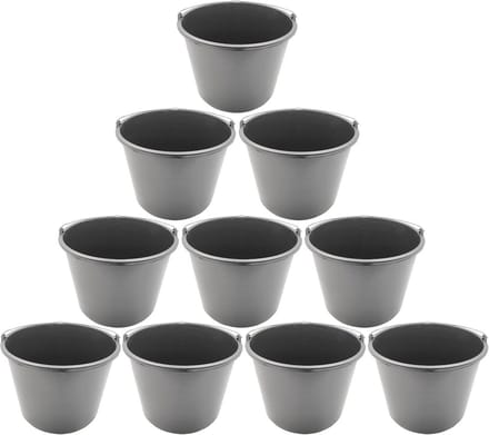 Stabiele Bouwemmer 16L - Multifunctionele Emmer voor Mortel en Water - Set van 10 Stuks
