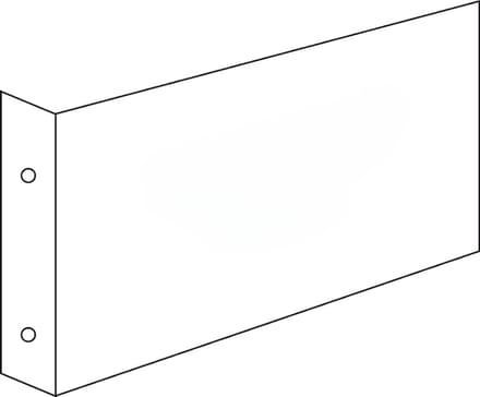 Blanco haaks bord - kunststof - te beplakken met eigen sticker 300 x 150 mm