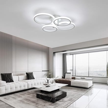 4 Cirkel Plafondlamp - Moderne Kroonluchter - Wit - Koel Wit - Woonkamerlamp - Moderne lamp - Plafoniere - 48W