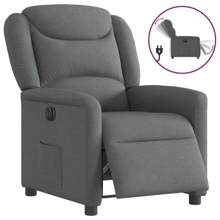 vidaXL - Fauteuil - elektrisch - verstelbaar - stof - donkergrijs