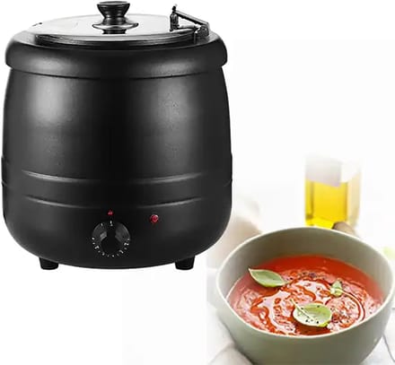 Soepketelwarmer Commercieel - Soepdispenser Warmhouder - Eten Warm Houden - Instelbare Temperatuur - 10 Liter Capaciteit