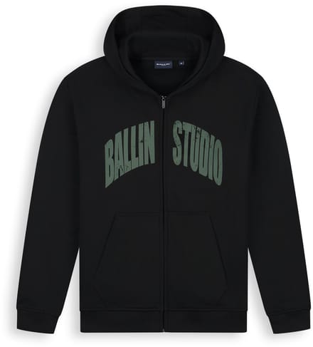 Ballin Amsterdam - Heren Loose fit Sweaters Zip-up LS - Black - Maat S