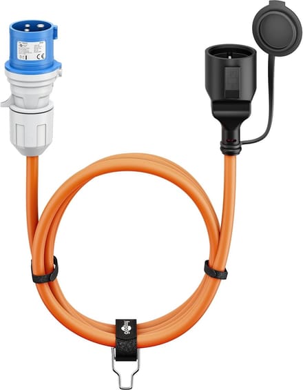 CEE-adapterkabel 5 meter voor caravan aardingsstopcontact buiten IP44