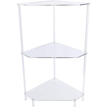3-laags driehoekig acryl hoek bijzettafeltje klein hoek bijzettafeltje badkamer organizer water white