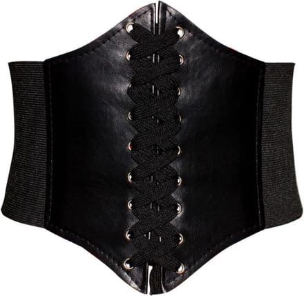 Dames Riem - Brede Korset Taille Riem - Elastische Dames Riem - Stretch Riem - Damesriem - Zwart - LOUZIR
