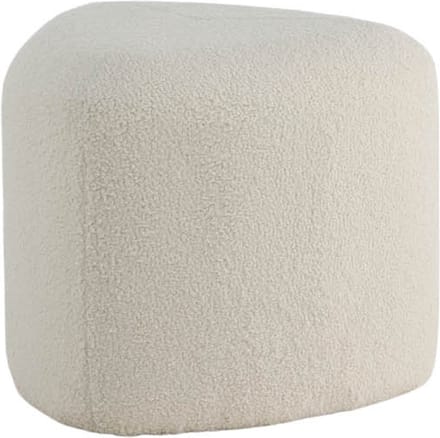 Peg poef, hocker Ø46cm teddystof wit.