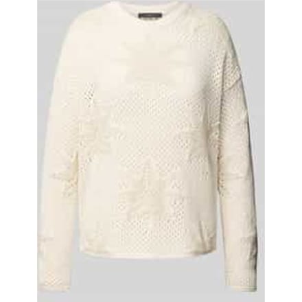Gebreide pullover met geribde ronde hals