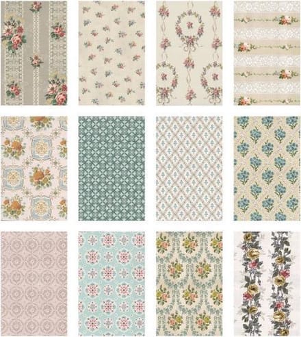 Tim Holtz worn wallpaper 5x8" 2x12 designs