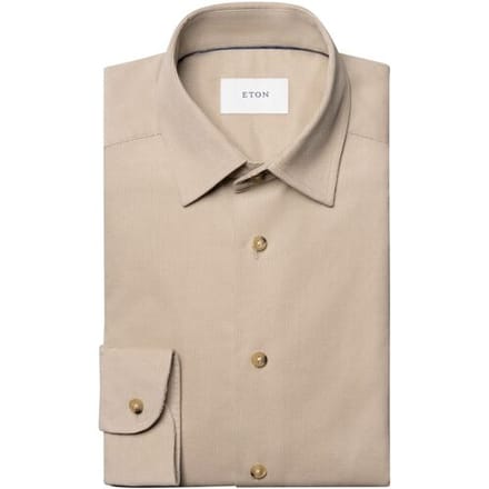 Eton Overhemd Luxury Organic Cotton Corduroy Beige / male