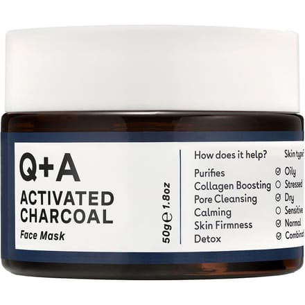 Q+A - Activated Charcoal Face Mask, 50 ml -  oczyszczająca maska z węglem aktywnym