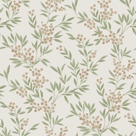 Boråstapeter Vliesbehang 4714 - Woodland - Botanisch Beige - 53cm x 10.05m