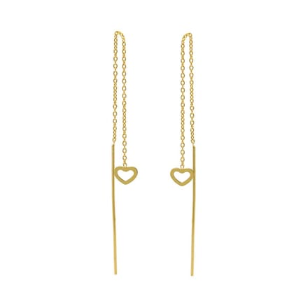 Karma Pull Through Doortrek Oorbellen Open Heart Goud