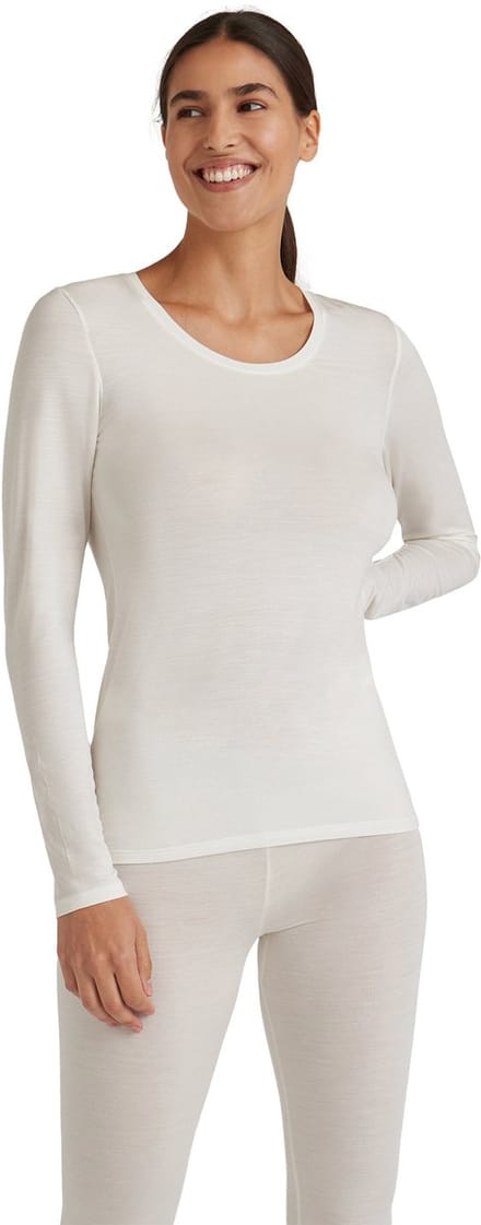 FALKE Daily ClimaWool Crew Neck sneldrogend wol lyocell top van onderlaag dames wit - maat M