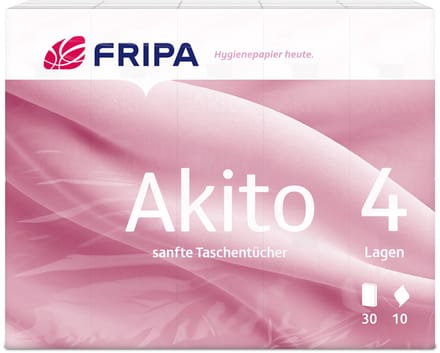 Fripa Akito zakdoekjes, 4-laags, wit, 30 pakjes