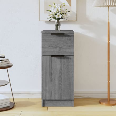 vidaXL - Dressoir - 30x30x70 - cm - bewerkt - hout - grijs - sonoma - eikenkleurig