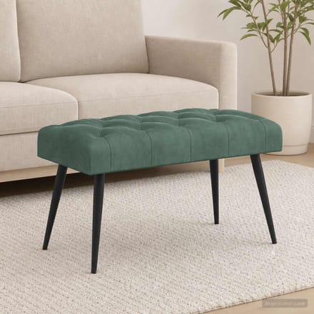 vidaXL - Bank - met - knopen - tufting - Zeegroen - 80 - x - 40 - x - 46 - cm - Fluweel