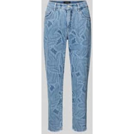 slim fit jeans in 5-pocketmodel met rafelzoom
