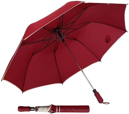 Nivard Windproof Paraplu - Opvouwbaar - Moderne Stormparaplu - Stormproef - Automatisch Uitklapbaar - Umbrella - Rood